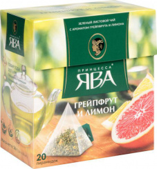 Чай ПРИНЦЕССА ЯВА зеленый грейпфрут лимон 1.8х20 36гр