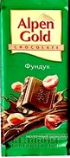 Шоколад АЛЬПЕН ГОЛД молочный дробленый фундук 80гр