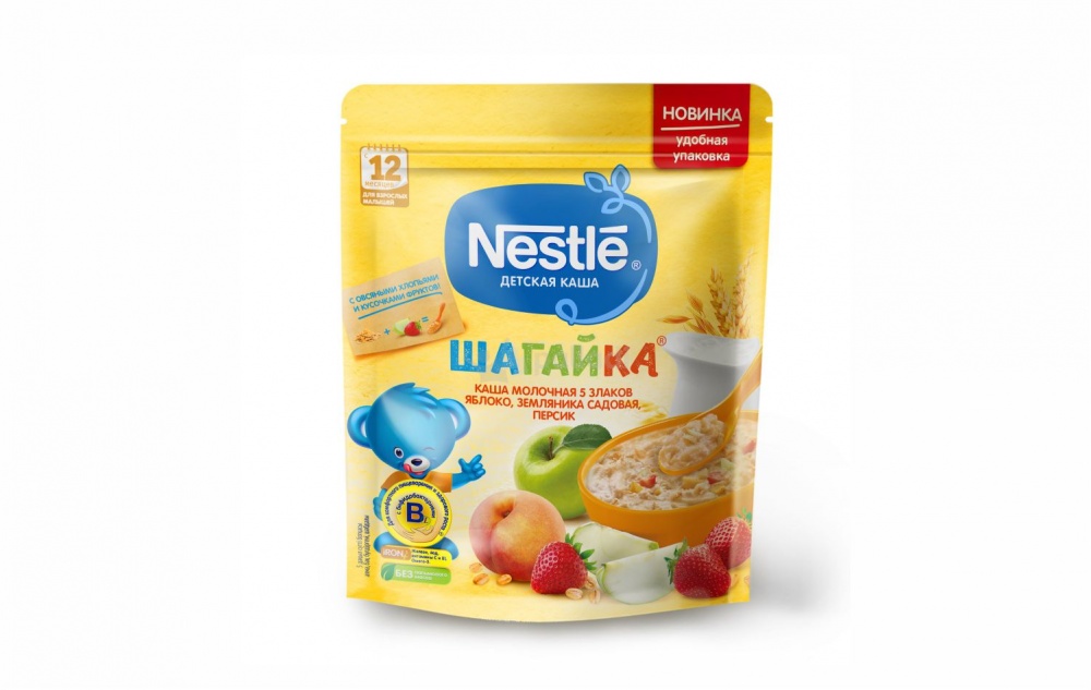 Каша молочная nestle мультизлаковая с яблоком и бананом