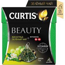 Чай CURTIS Beauty зел с кусочками винограда 15пир