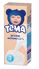 Молоко ТЕМА ультрапаст 3,2% 200г