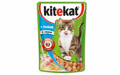 КИТЕКЕТ Корм для кошек рыба в соусе 85гр