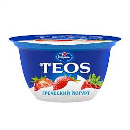 Йогурт греческий ТЕОС клубника 2% 140гр