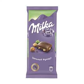 Шоколад МИЛКА молочный цельный фундук 85гр