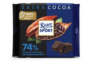 Шоколад РИТТЕР СПОРТ темный 74% какао 100гр