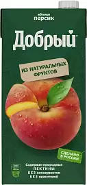 Напиток сокосод ДОБРЫЙ яблоко/персик 2л