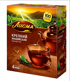 Чай ЛИСМА крепкий индийский черный 100*2г 200гр