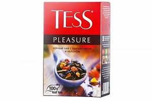 Чай TESS Pleasure черный шиповник и яблоко листовой 100гр