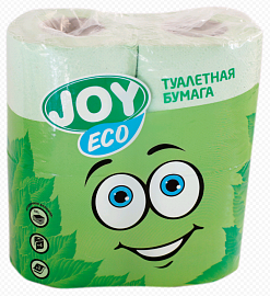 Туалетная бумага JOYeco 2слойная 4рулона зеленая