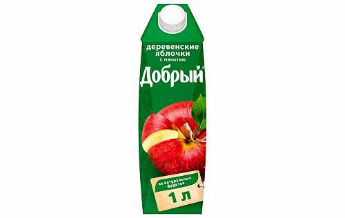Сок Яблочный 1л тетра-пак ДОБРЫЙ