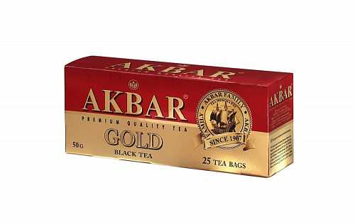 Чай АКБАР Gold черный 25х2г 50гр