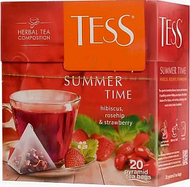 Чай TESS Summer time гибис шиповник клубника 2г*20 пирамид 40гр