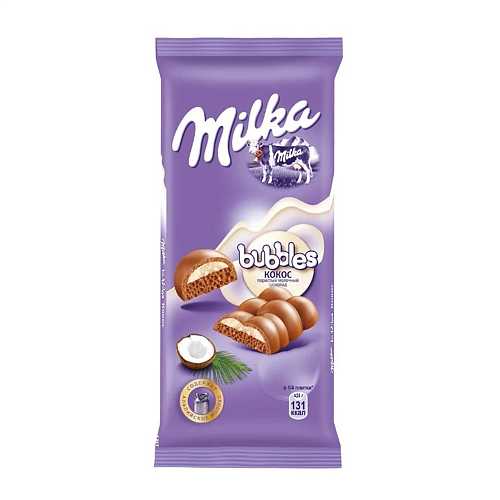 Шоколад МИЛКА Bubbles молочный пористый кокос 92гр