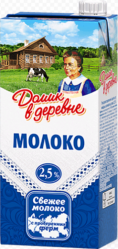 Молоко ДОМИК В ДЕРЕВНЕ 2.5% стерилизованное 950гр