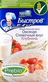 Каша БЫСТРОВ овсян клубника молоко 40гр