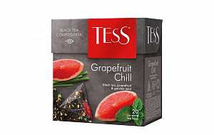 Чай TESS Грейпфрут Чилл черный с добавками 1.8г*20 пирамид 36гр