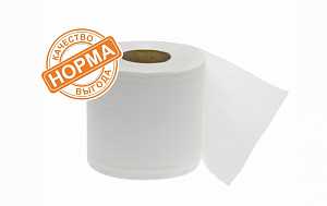 Туалетная бумага НОРМА 1слойная 1 рулон белая на втулке