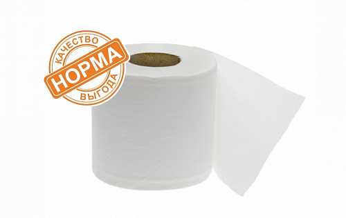 Туалетная бумага НОРМА 1слойная 1 рулон белая на втулке